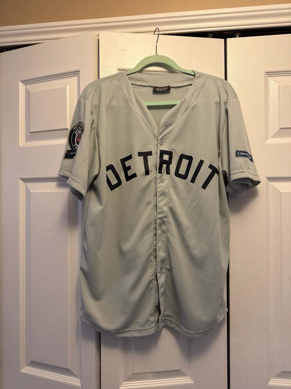 Mens 1968 World Series Champs 50th Anniversary Detroit Tigers Jersey M Gray